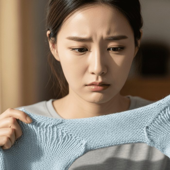 늘어난 니트 줄이기 복원 방법 목과 소매 복구하기