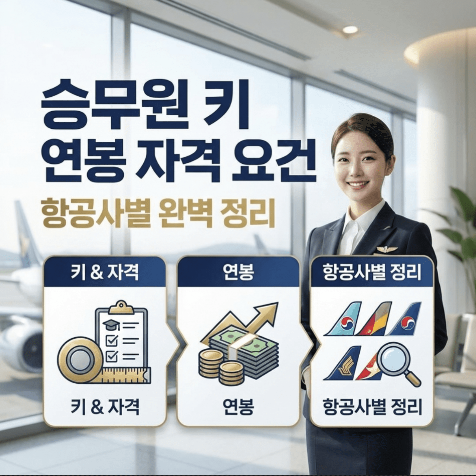 승무원 키·연봉·자격 요건 항공사별 정리