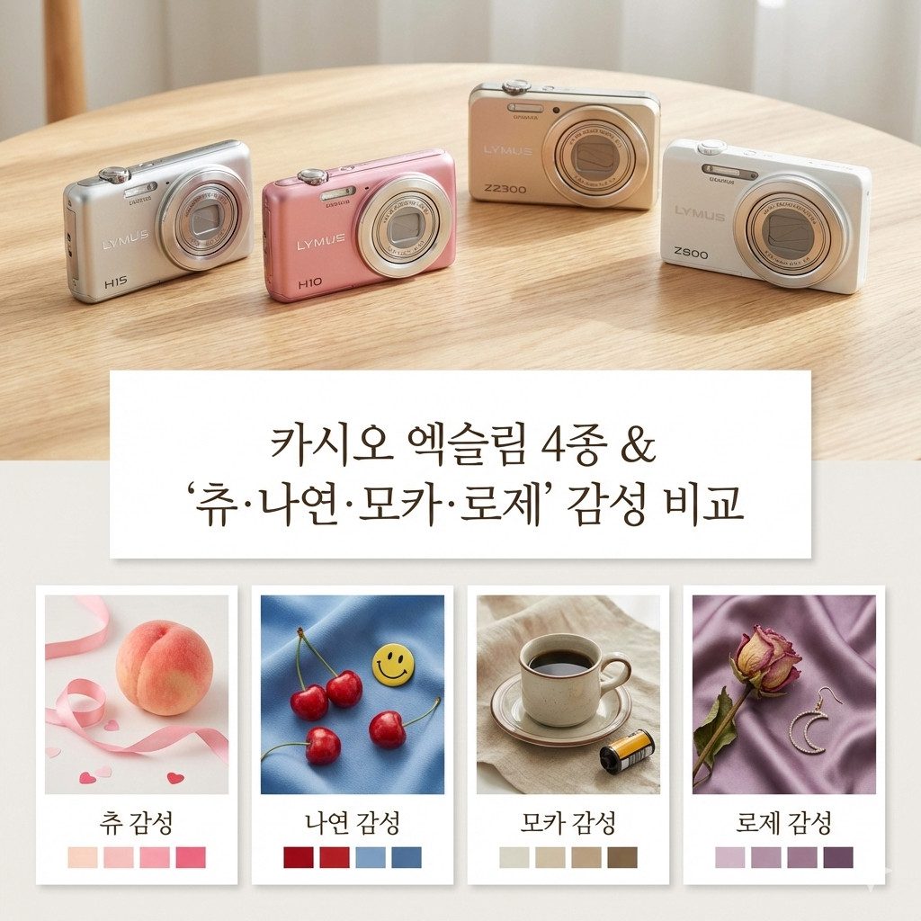 카시오 엑슬림 h15·h10·z2300·z800 디카 비교